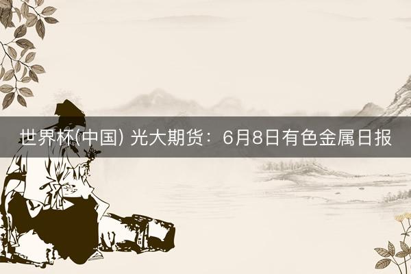 世界杯(中国) 光大期货:6月8日有色金属日报