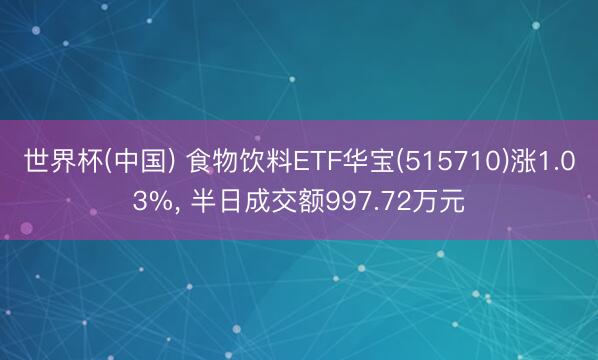 世界杯(中国) 食物饮料ETF华宝(515710)涨1.03%， 半日成交额997.72万元