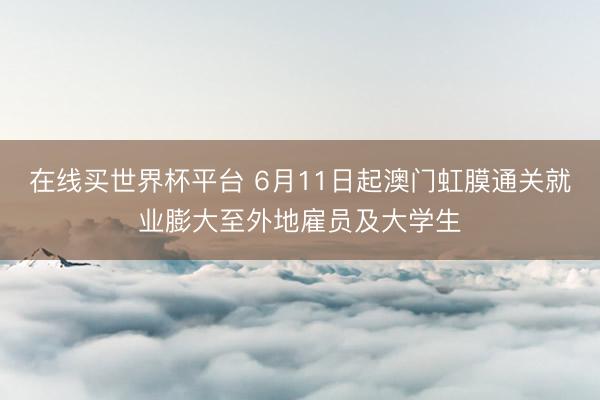 在线买世界杯平台 6月11日起澳门虹膜通关就业膨大至外地雇员及大学生