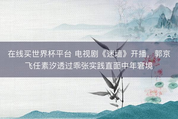 在线买世界杯平台 电视剧《迷墙》开播，郭京飞任素汐透过乖张实践直面中年窘境