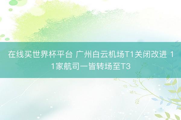 在线买世界杯平台 广州白云机场T1关闭改进 11家航司一皆转场至T3